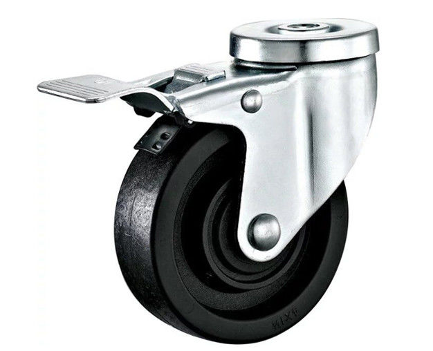 3-inch/4-inch/5-inch medium-sized series heat-resistant 220 ℃ black nylon hollow neck universal brake casters