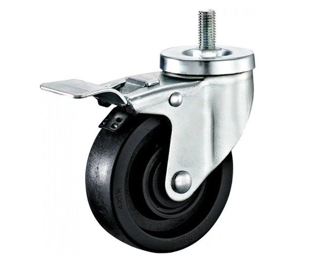 3-inch/4-inch/5-inch medium-sized series high temperature resistant 220 ℃ black nylon screw universal brake caster