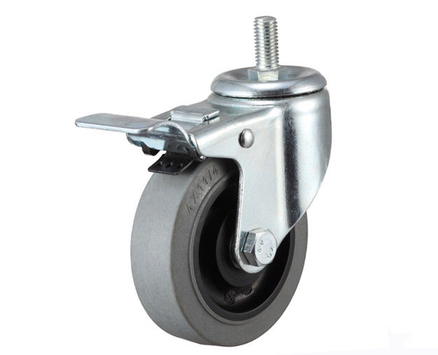 3-inch/4-inch/5-inch medium-sized series screw universal brake TPR gray silent conductive wheel