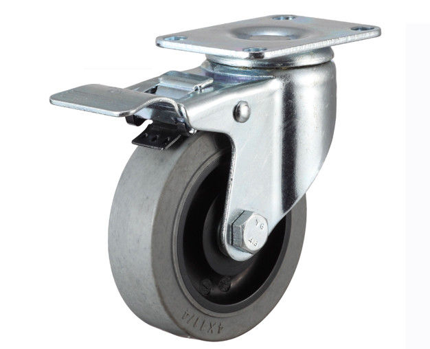 3-inch/4-inch/5-inch medium-sized series flat top universal brake TPR gray silent conductive wheel