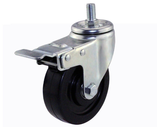 3-inch/4-inch/5-inch medium-sized black anti-static rubber screw brake universal casters
