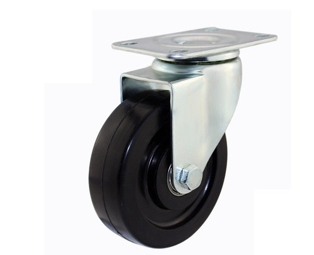 3-inch/4-inch/5-inch medium-sized black anti-static rubber flat bottomed universal casters
