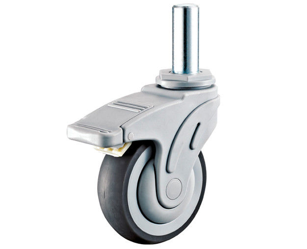 3-inch 4-inch 5-inch plug-in rod brake universal super synthetic rubber all plastic silent medical casters E6164-56