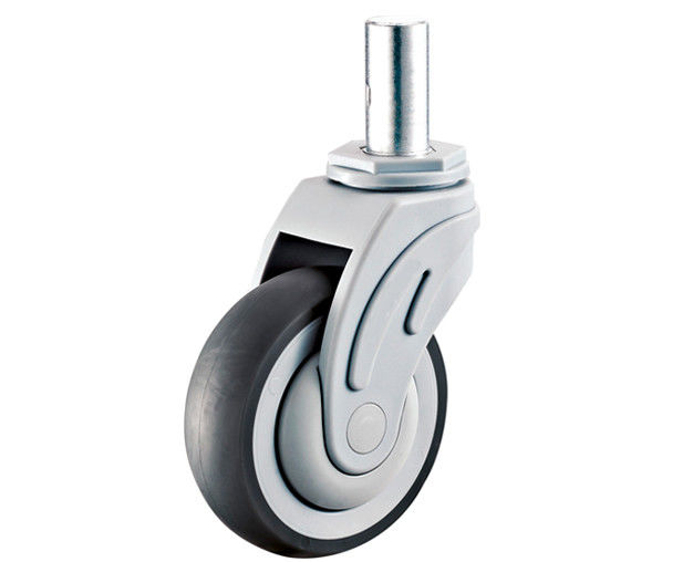 3-inch 4-inch 5-inch plug-in pole universal super synthetic rubber all plastic silent medical casters E6154-56