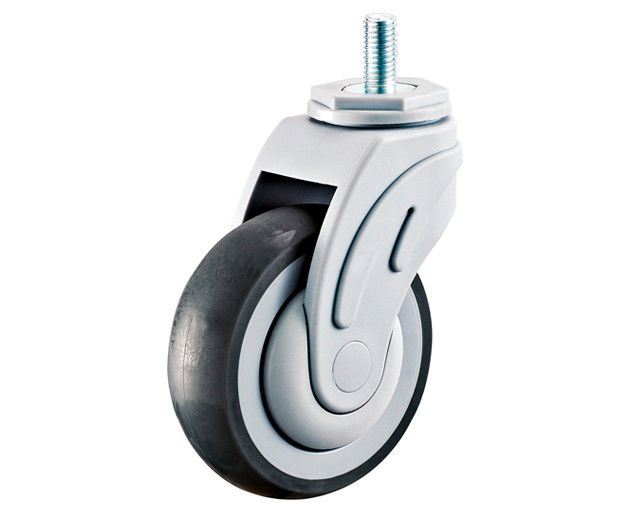 3-inch 4-inch 5-inch medium screw universal super synthetic rubber all plastic silent medical casters E6134-56