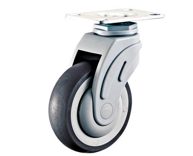3-inch 4-inch 5-inch medium-sized flat top universal super synthetic rubber all plastic silent medical casters E6114-56