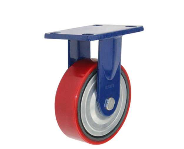 6-inch heavy-duty 500kg directional iron core polyurethane red industrial casters 7606-86T
