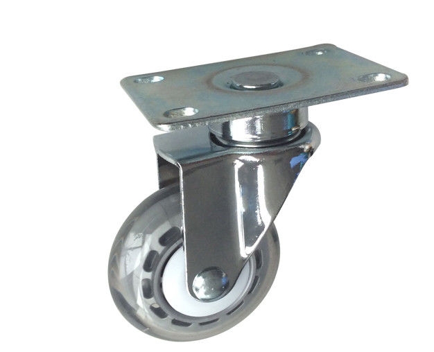 3-inch chrome plated lightweight polyurethane medical transparent silent flat universal casters 3713-76