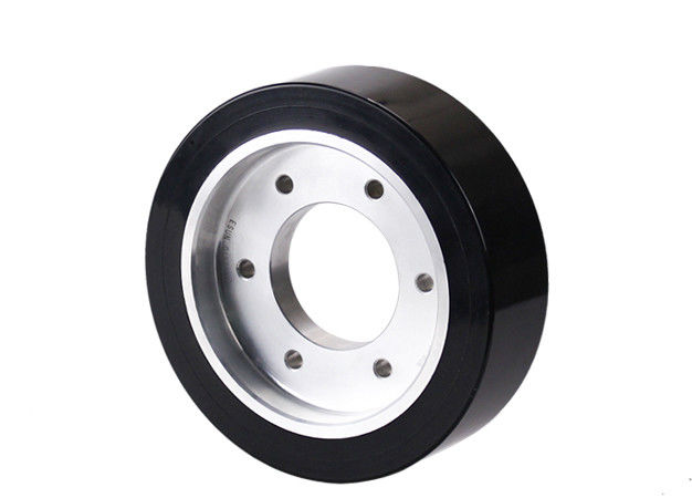 AGV polyurethane drive wheel six hole flange aluminum core wheel hub rubber wheel 135 * 40mm