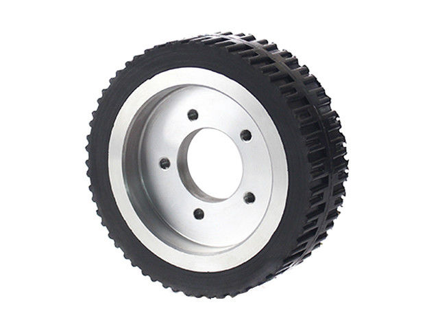 AGV polyurethane drive wheel flange aluminum core hub with pattern 125 * 38mm