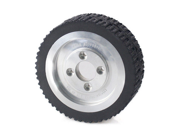 AGV polyurethane drive wheel four hole flange aluminum core hub with pattern 125 * 38mm