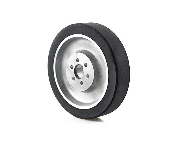 AGV anti slip polyurethane walking wheel with no demolding process, aluminum core wheel hub 125 * 28mm