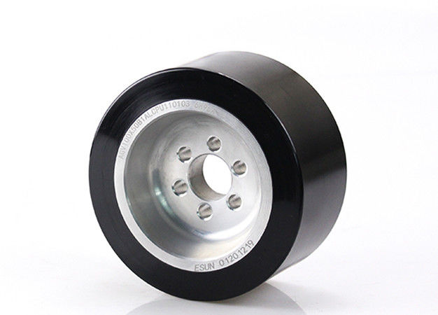 AGV polyurethane drive wheel six hole flange aluminum core wheel hub wrapped with rubber wheel 100 * 50mm