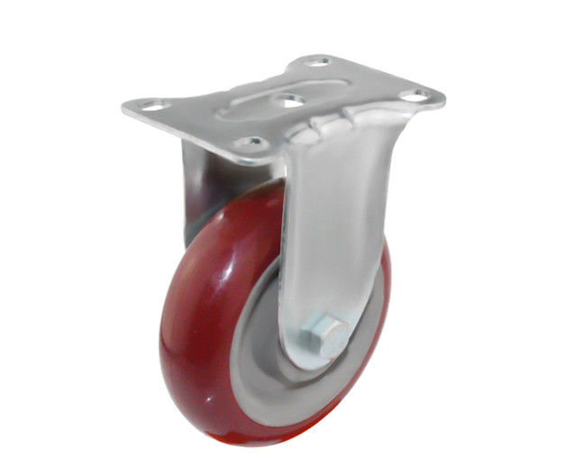 4-inch medium-sized 125kg directional polyurethane PU red industrial equipment casters 5404-86