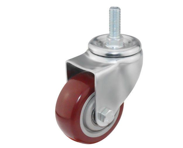 3-inch medium-sized 100kg universal thread polyurethane PU red industrial equipment casters 5433-86