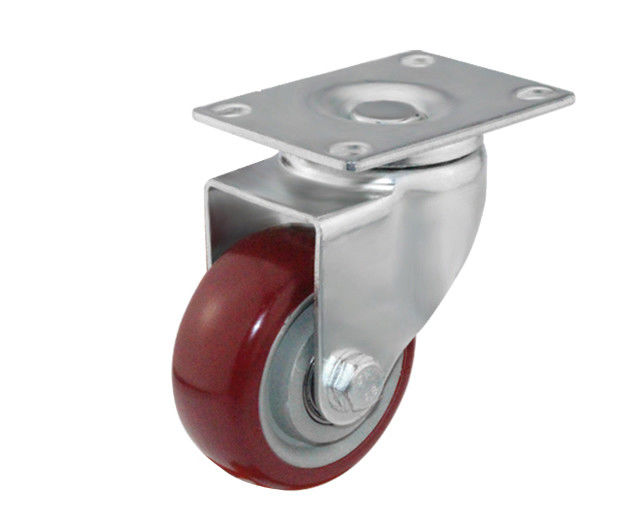 3-inch medium-sized 100kg flat top universal polyurethane PU red industrial equipment casters 5413-86