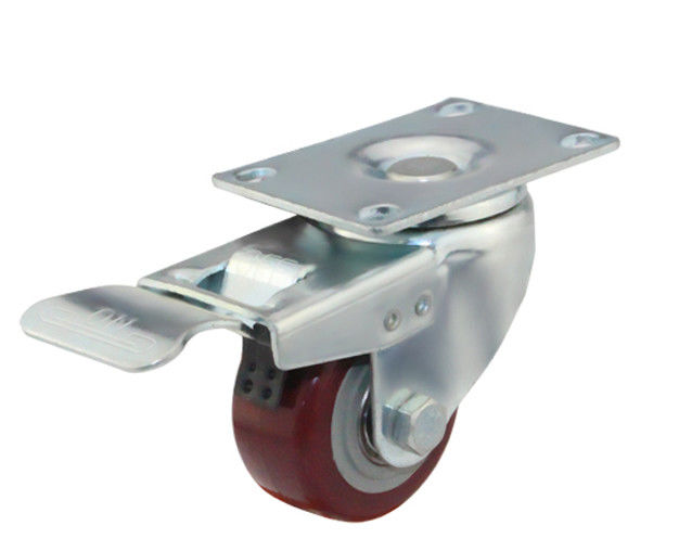 2.5-inch medium-sized 75kg flat top brake polyurethane PU industrial equipment casters 54225-86