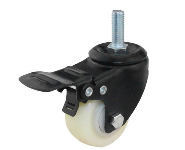 2-inch Gold Diamond Lightweight 45kg Polypropylene PP Thread Brake Double Bearing White Caster 3642-06