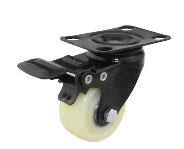 2-inch gold diamond lightweight white PP universal brake wheel, double bearing universal wheel 3622-06