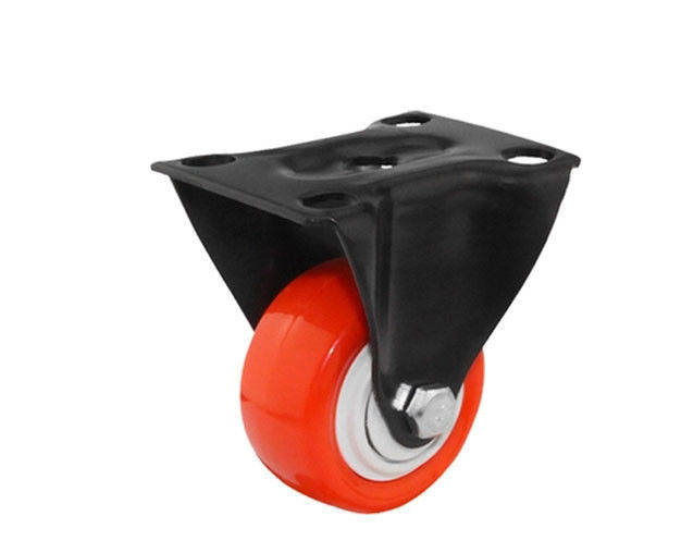 2-inch gold diamond lightweight 45kg polyurethane PU directional double bearing red casters 3602-86