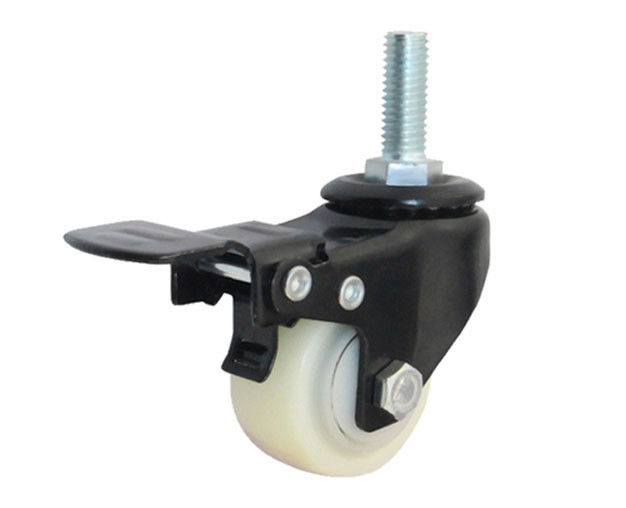 1.5-inch gold diamond lightweight 30kg thread brake polypropylene PP white universal casters 36415-06