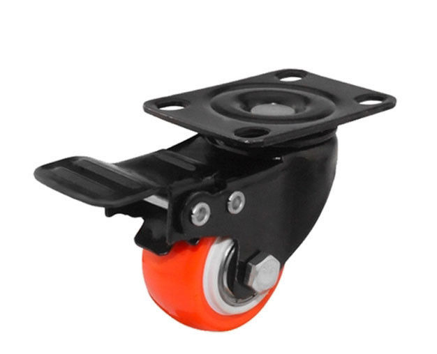 1.5-inch gold diamond lightweight 30kg flat top brake polyurethane red industrial casters 36215-86