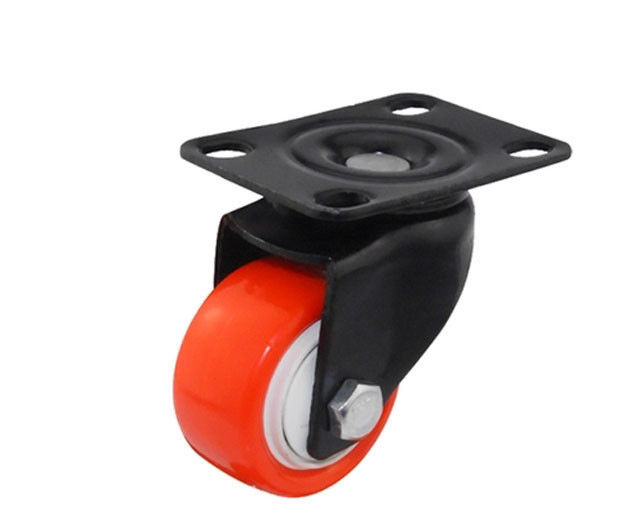 1.5-inch gold diamond lightweight 30kg polyurethane PU flat top universal double bearing red casters 36115-86