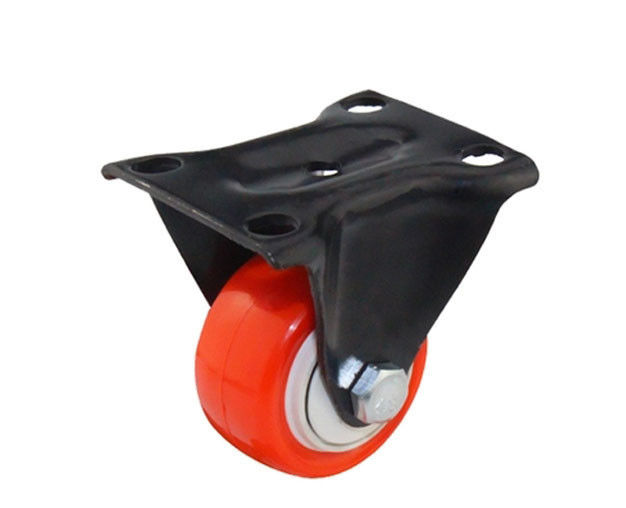 1.5-inch gold diamond lightweight 30kg polyurethane PU directional double bearing red casters 36015-86