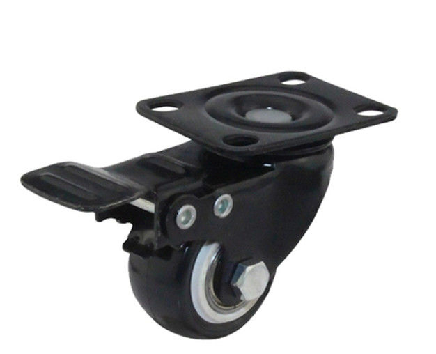 1.5-inch gold diamond lightweight 30kg high-strength polyurethane PU flat top brake caster 36215-86B