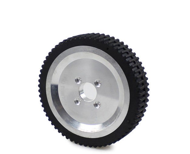 Aluminum core rubber coated wheel, four hole flange wheel hub, 5.5-inch AGV drive wheel, robot wheel 150 * 35mm