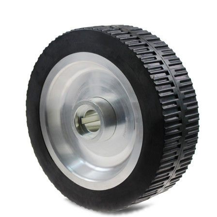 10 inch heavy-duty robot tire keyway aluminum core wheel hub AGV drive wheel rubber tread coating 250 * 80mm