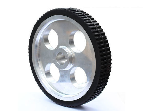 206 * 35mm aluminum core textured rubber AGV robot medical equipment driving wheel equipment instrument walking wheel AGV non-standard driving wheel