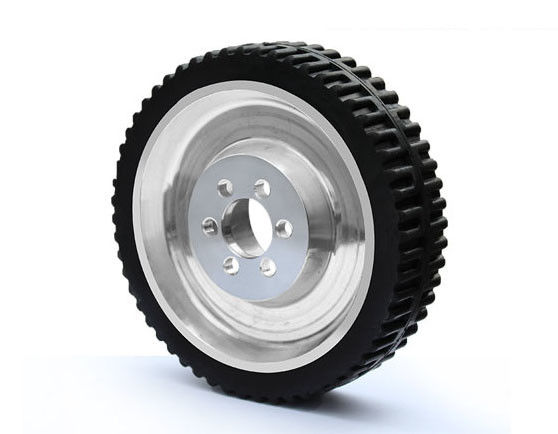 120 * 30mm aluminum core textured rubber AGV robot medical equipment driving wheel equipment instrument walking wheel AGV non-standard driving wheel